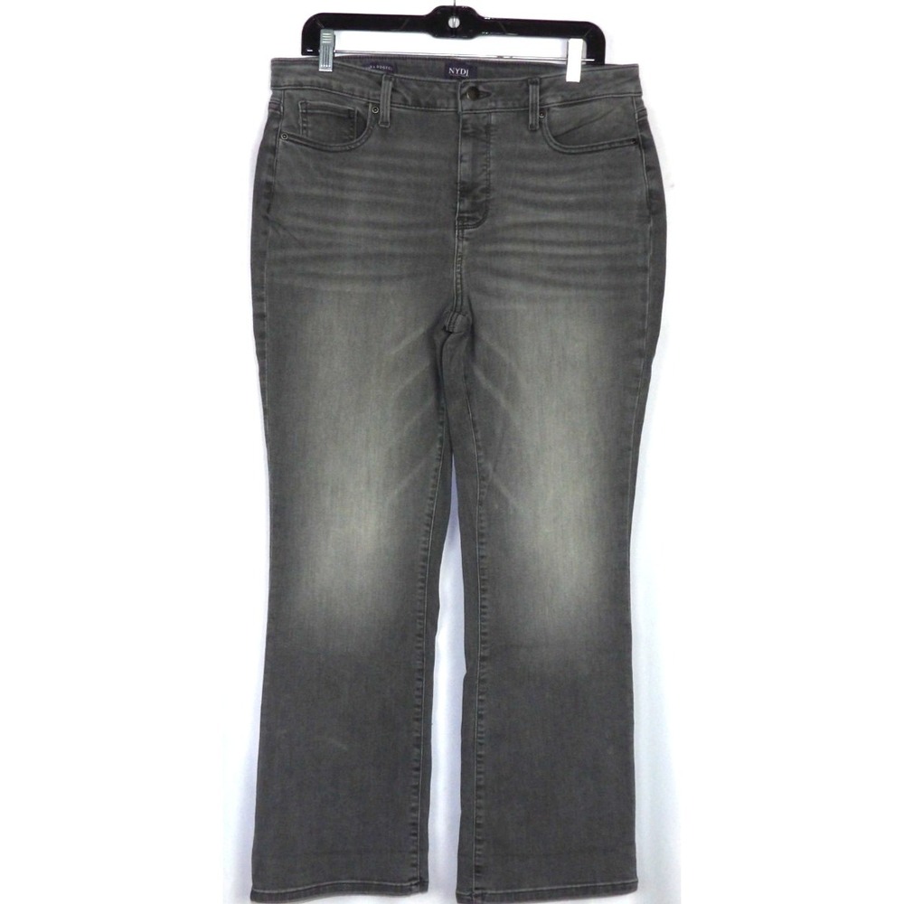 NYDJ Lift & Tuck Gray High Rise BARBARA Boot Cut Denim Jeans Women's 12